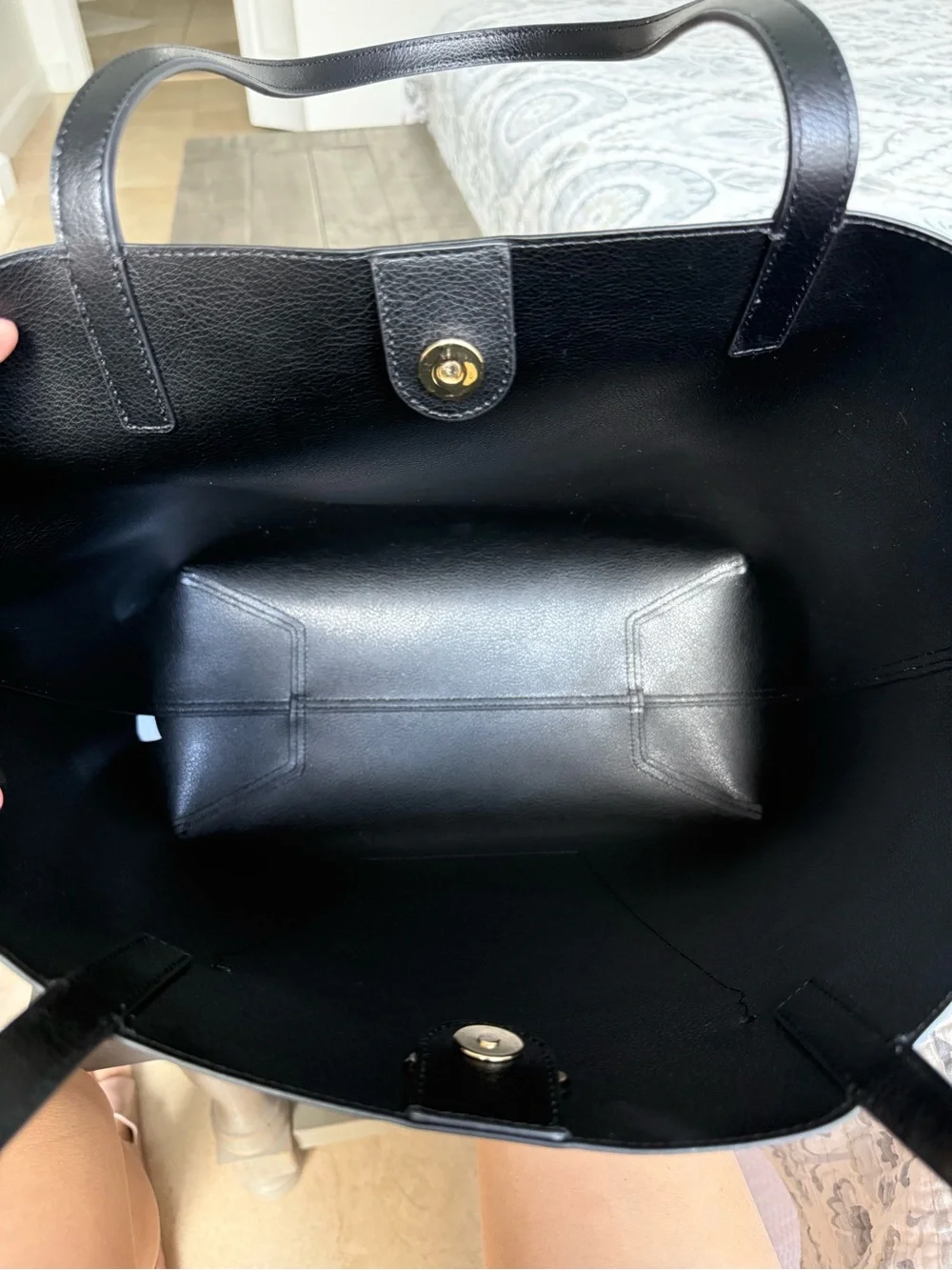 New Kate Spade Novelty Large Leather Coffee Break Tote Bag KF520 Black